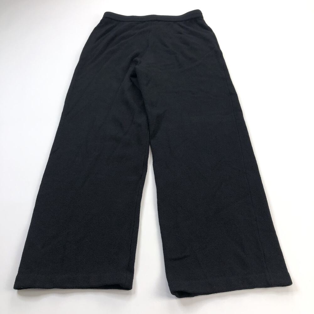 St. John Caviar Santana Knit 8 (Fit 30W 27L) Wool High Rise Straight Pants Black